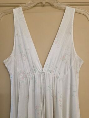 VTG Elise Stevens Floral Long Full Nightgown Cottagecore floral Bridgerton Sz S